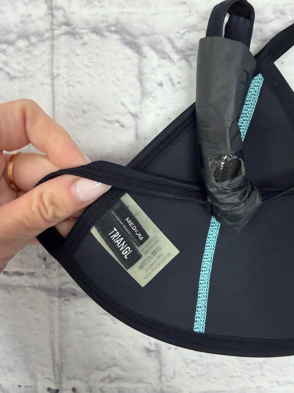 triangl Chloe Bikini Top in Santa Rosa Splash Sz M Blue NWOT's Beach Pool Swim